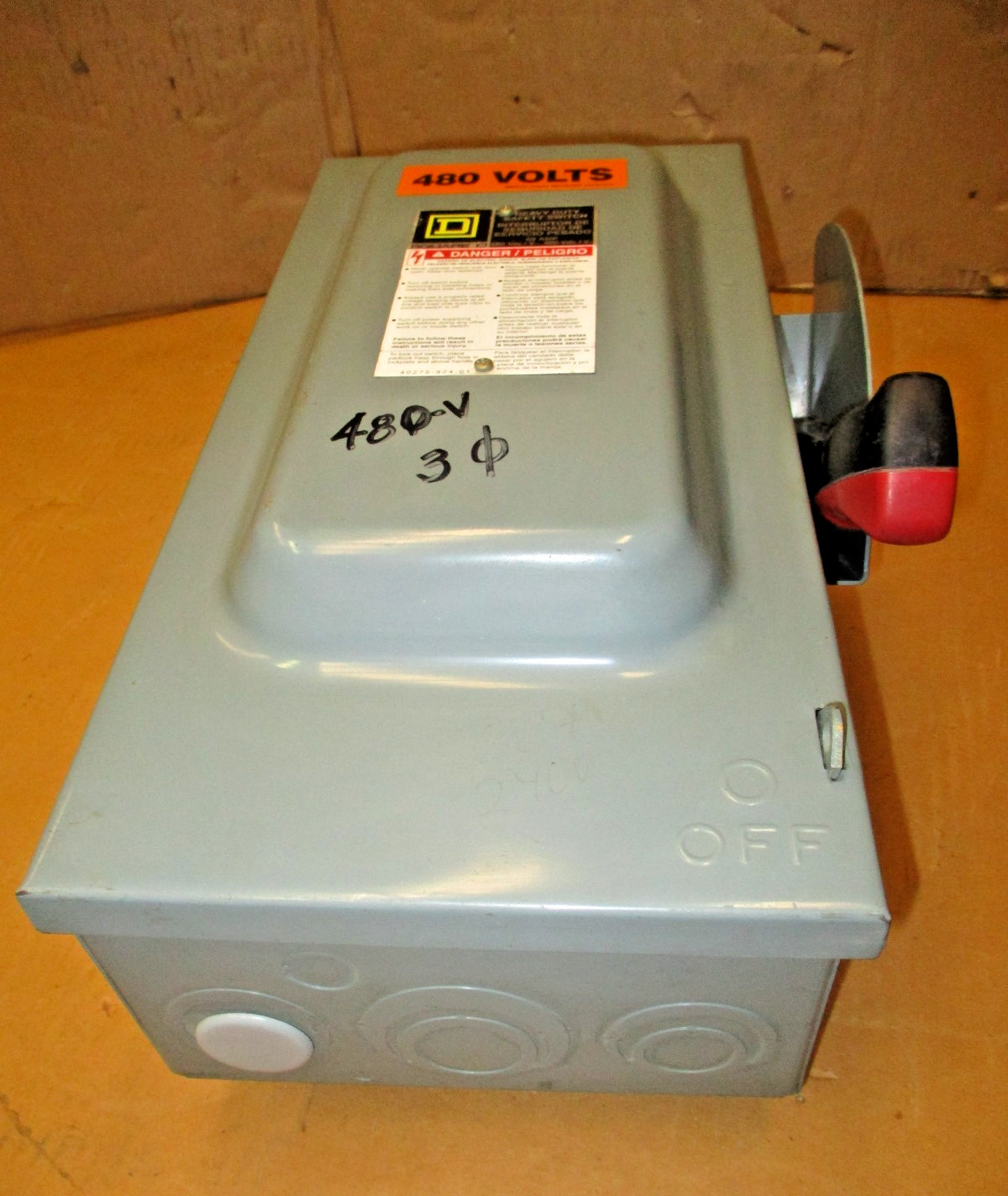 Square D 60A 600VAC 600VDC H362 F05 Type 1 Indoor Single Throw Enclosure 53590LR