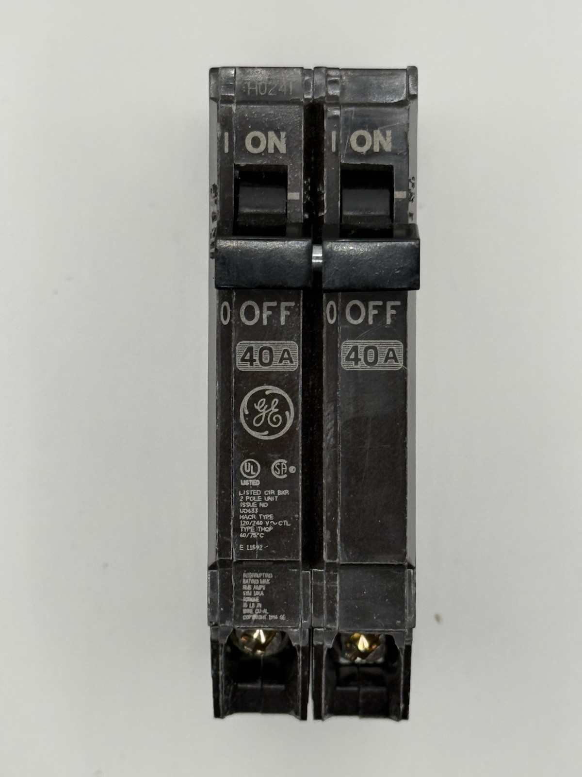 1-General Electric THQP240 40 Amp 2 Pole 10 Ka 240V Plug In Slim Circuit Breaker