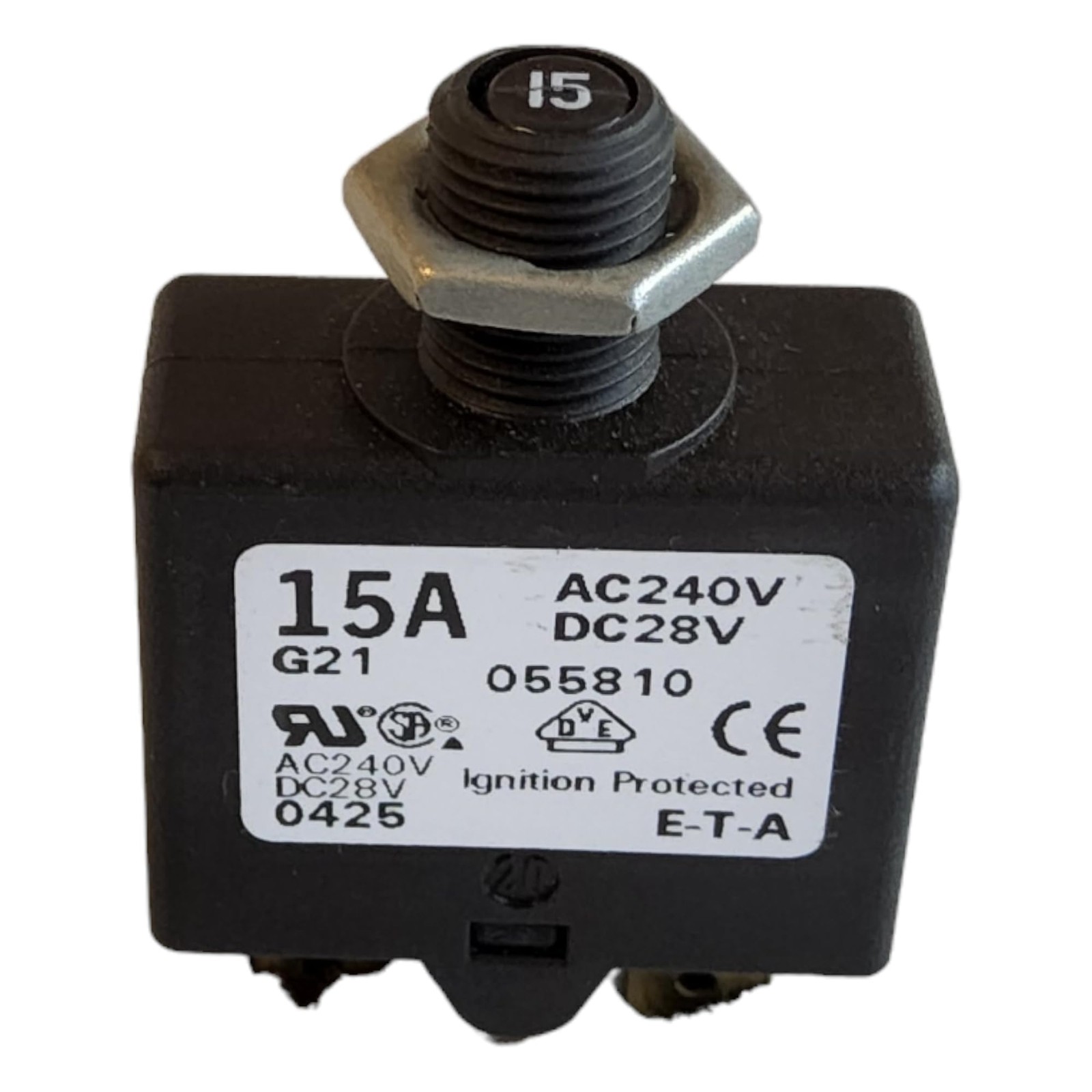 1658G2101P1015A Circuit Breaker Thermal Push 15A Flange 1 Pole 240/28V