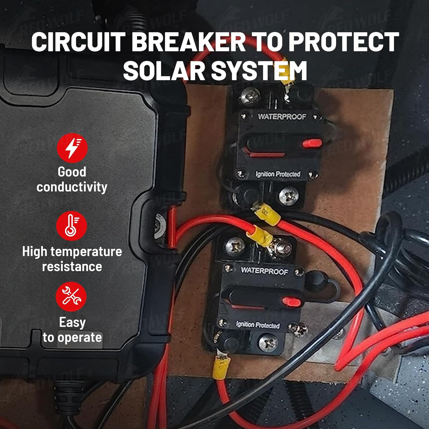 20A Circuit Breaker Holder W/Manual Reset Switch 12-48V DC for Boat Trolling Mot