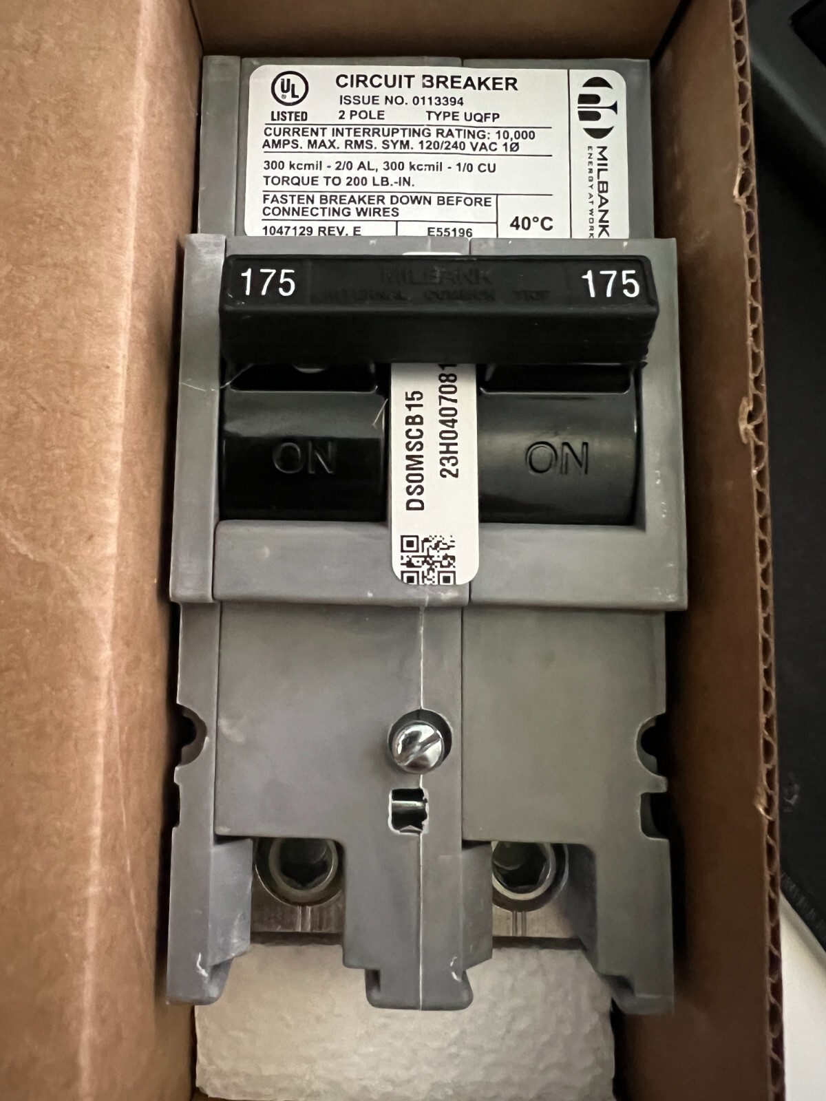 Zinsco/Milkbank 175 amp main breaker