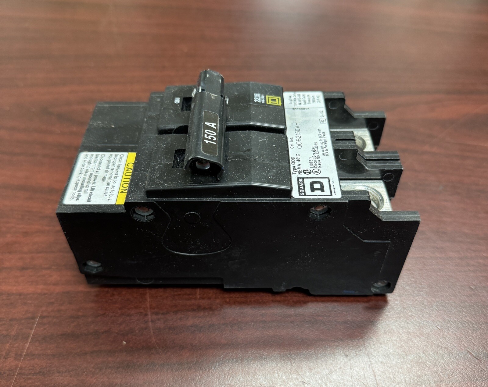 QOB2150VH 2 Pole 150Amps 120/240 Volt Bolt-On 22K NEW REMOVED FROM PANEL SquareD