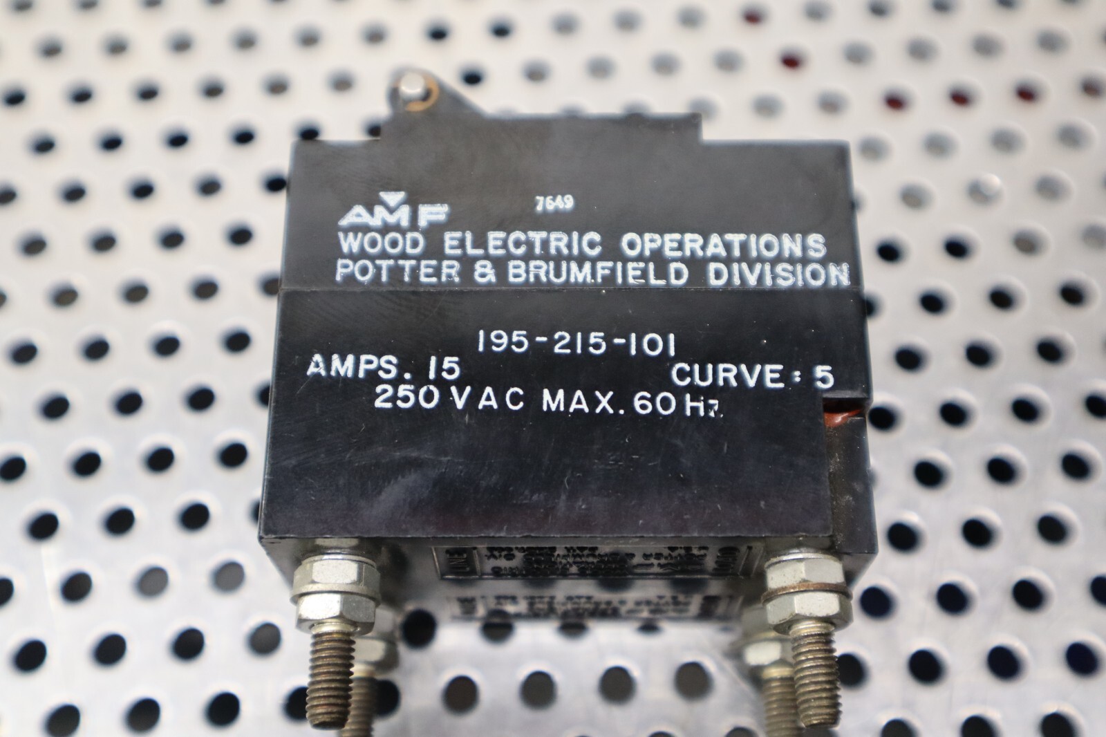 AMF Potter & Brumfield 195-215-101 15A Circuit Breaker 250VAC 60Hz Curve 5 Used