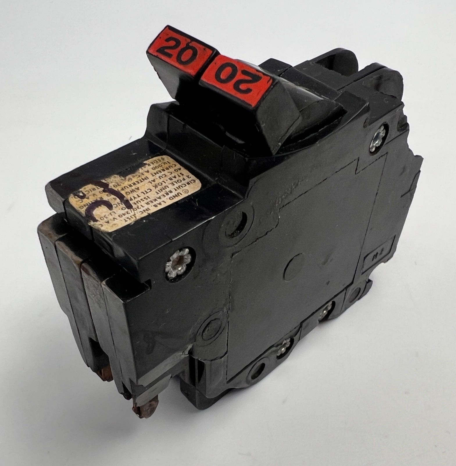 FPE Federal Pacific 20 Amp 2 Pole NC220 Stab-Lok Breaker Mini THIN NC Red