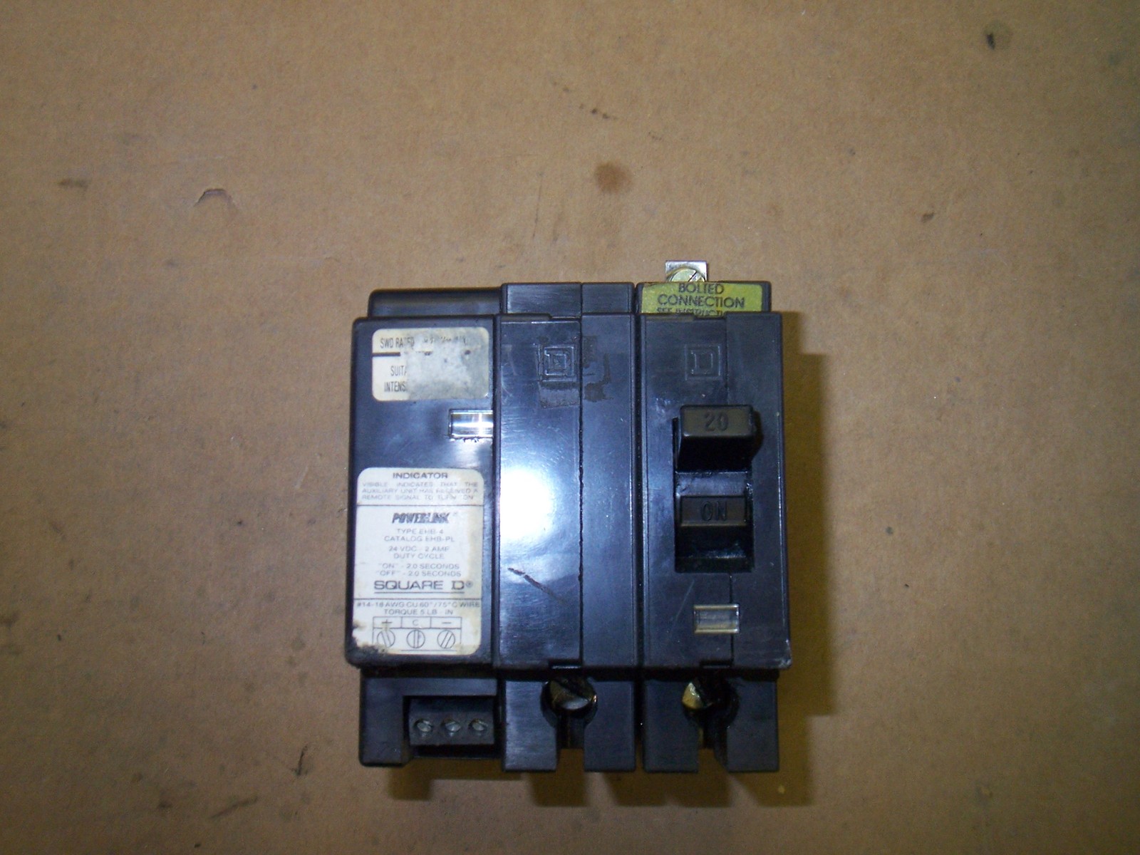 SQUARE D EHB EHB24020PL EHB24020-PL 2 POLE 20 AMP BREAKER FLAWED