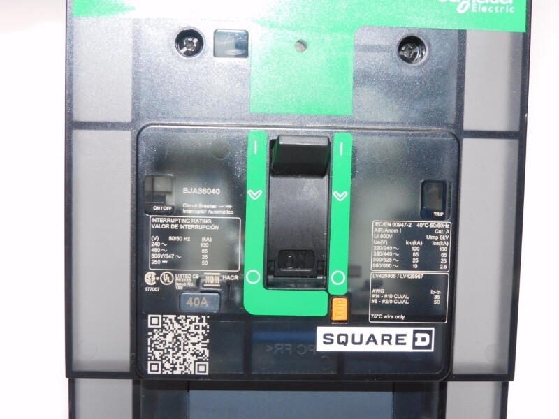 SQUARE D BJA36040 480V 40A (AS PICTURED) NSNP