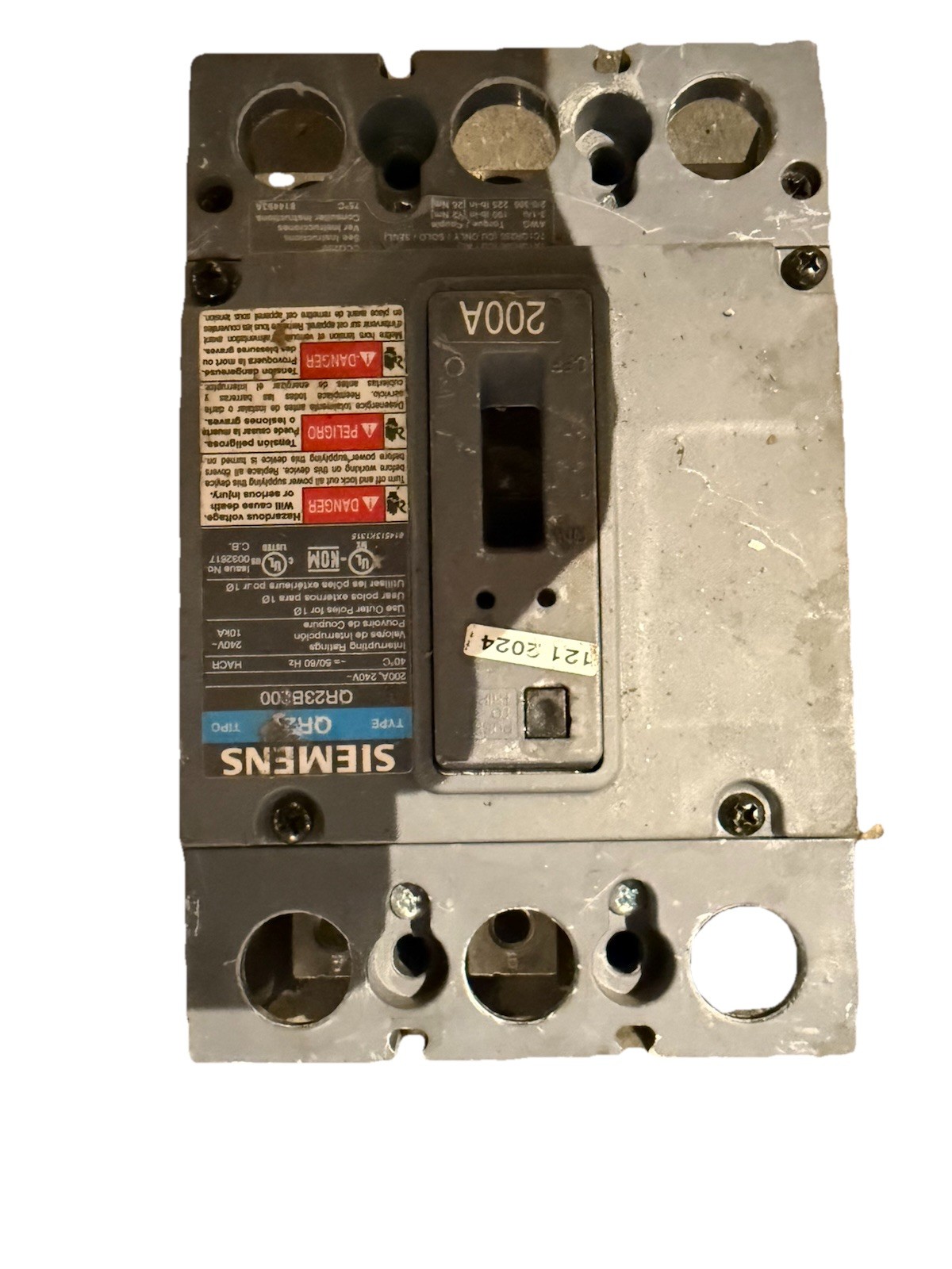 Siemens 3-Pole 200 Amp 240V Circuit Breaker (QR23B200)