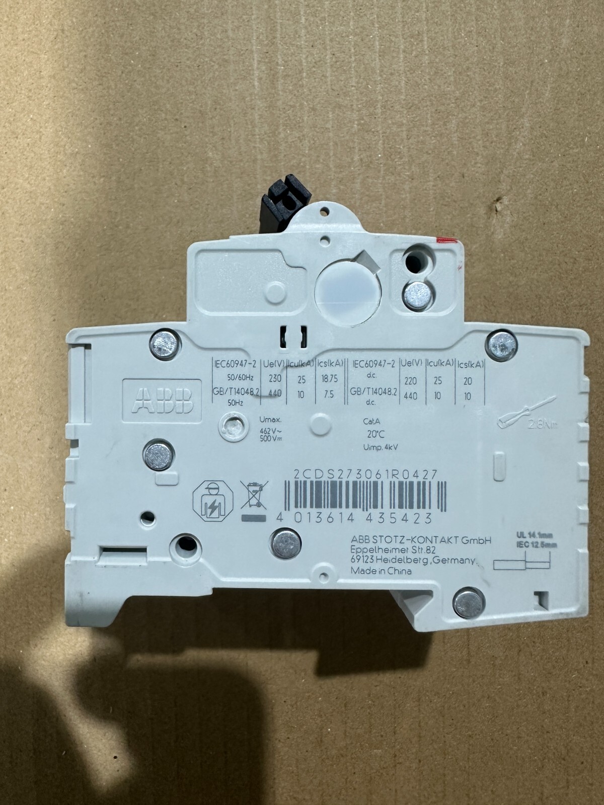 2CDS273061R0427 Brand New ABB Miniature Circuit Breaker S203M-K10UC 3P 10A – K