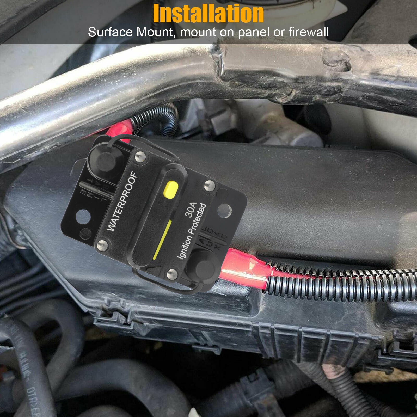 Waterproof Car Circuit Breaker Fuse Reset 30-300 Amp 12V-48V DC Car Boat Auto