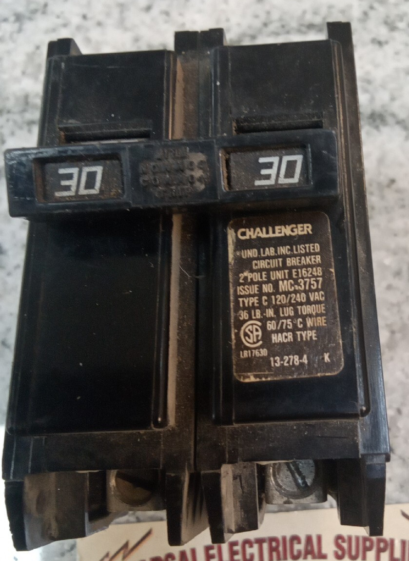 CHALLENGER/BREAKER/C230/30A/2P/ 120/240V/COMMON TRIP /TYPE C/ GROVE/USE(B6D1
