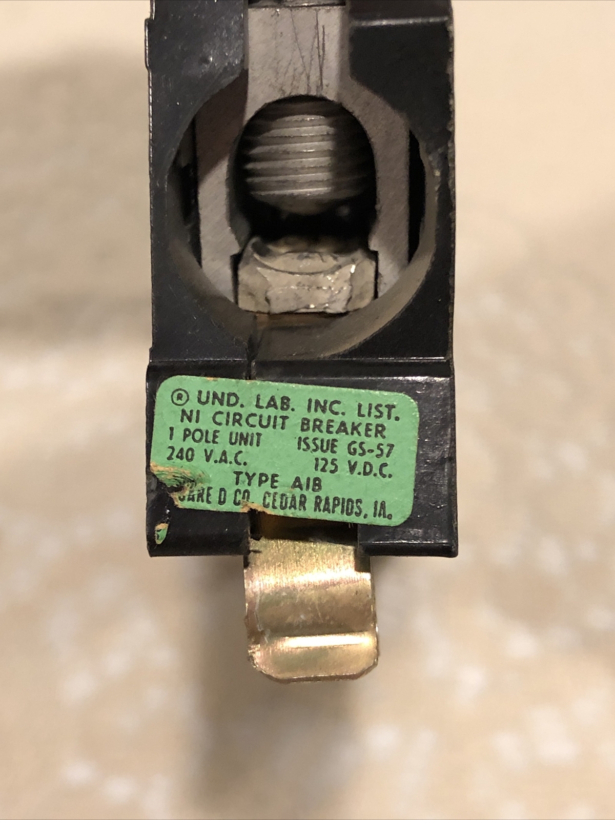 SQUARE D AlB 120 20Amp Single Pole Unit 1 phase PANEL CIRCUIT BREAKER used