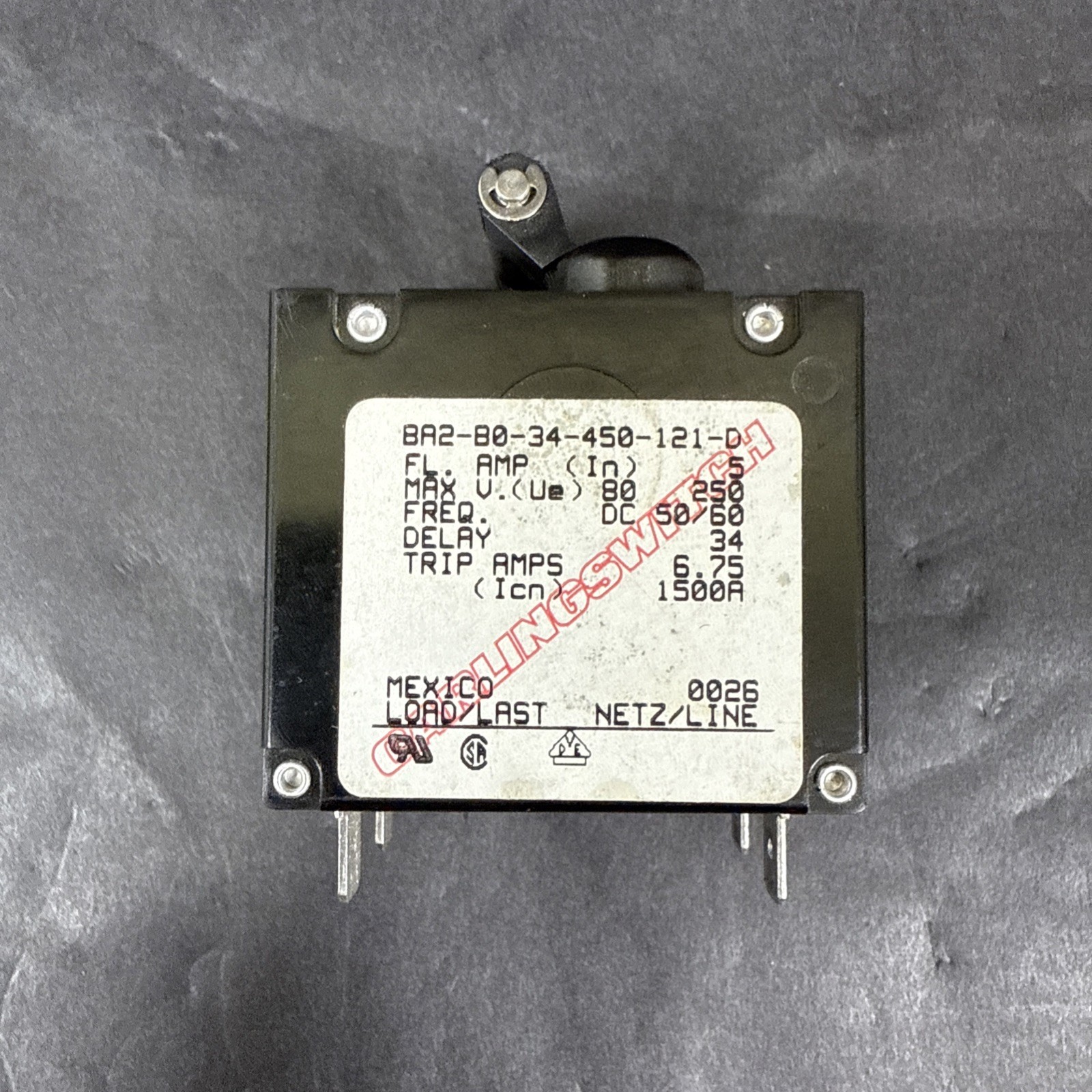 Vtg Carlingswitch CA2-B0-34-450-121-D Medium Delay Circuit Breaker 250V, 5AMP