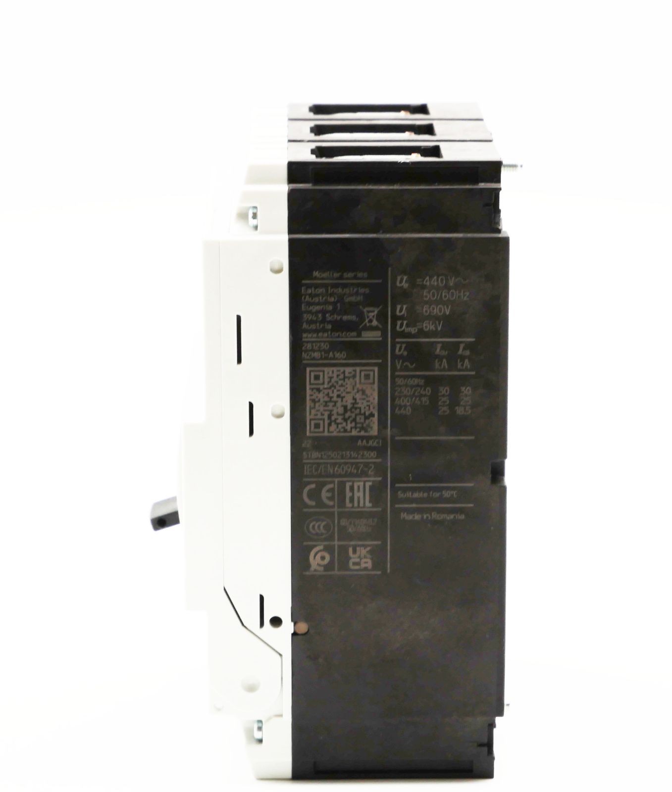 Eaton xEffect NZM 1 160A circuit breaker + NZM B1-A160 -used
