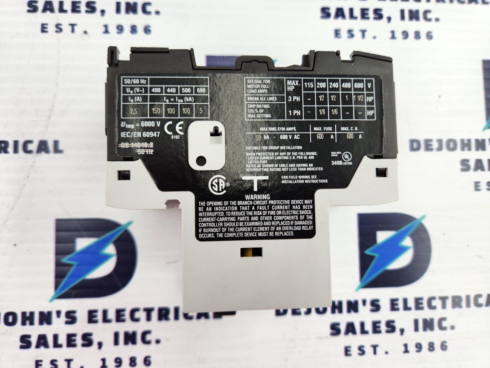 EATON XTPB2P5BC1 MANUAL MOTOR CONTROL, PROTECTIVE CIRCUIT BREAKER, NEW SURPLUS