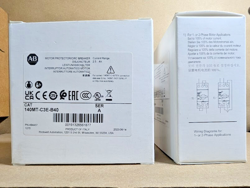 Allen-Bradley 140MT-C3E-B40 Motor Protecting Circuit Breaker 2.5-4A (New in Box)