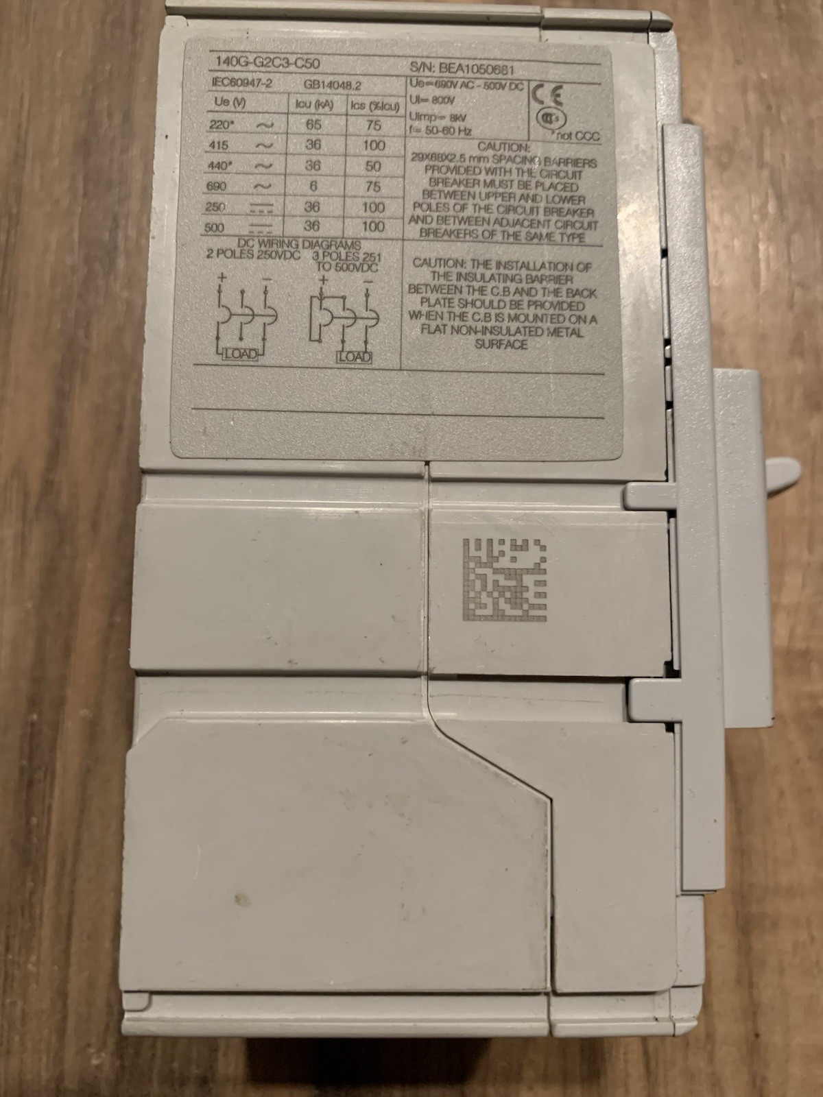 A / B 140G-G2C3-C50 CIRCUIT BREAKER SER. A 140GG2C3C50 NEW NO BOX