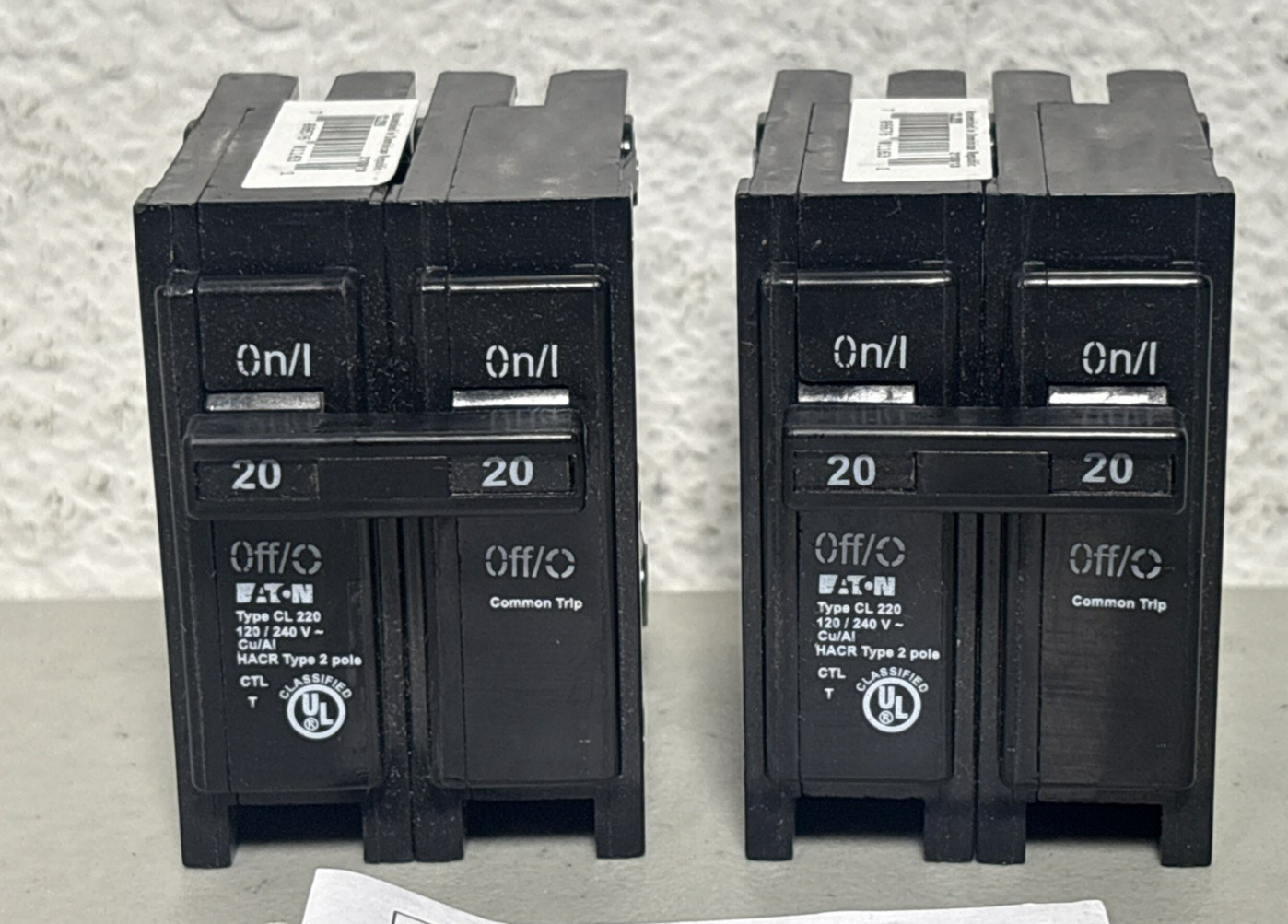 (2) New EATON CL220 Circuit Breakers 20 AMP 2 Pole Type CL- US SELLER