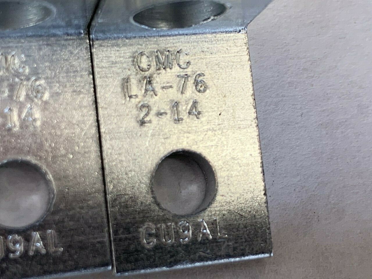 (10) Qty. of CMC LA-76 MECHANICAL ALUMINUM LUGS 2-14, CU9AL