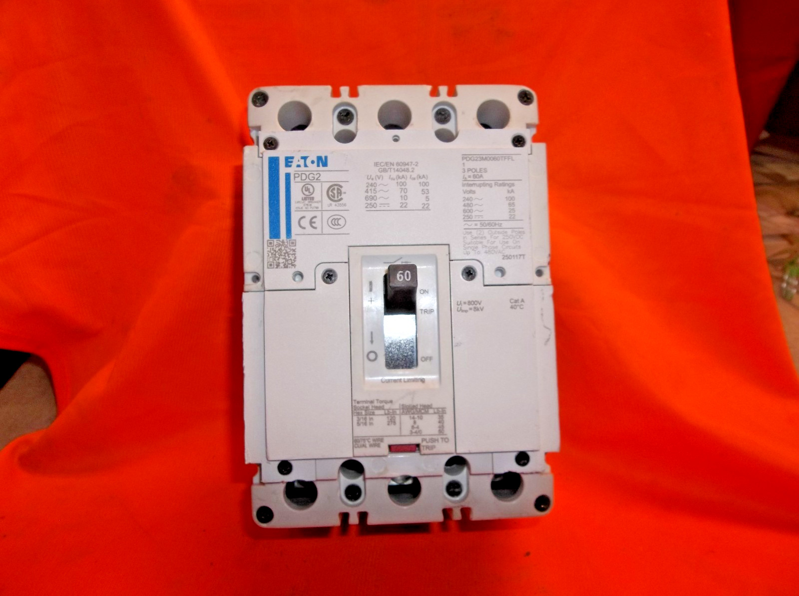 EATON PDG23M0060TFFL circuit breaker 1116A2