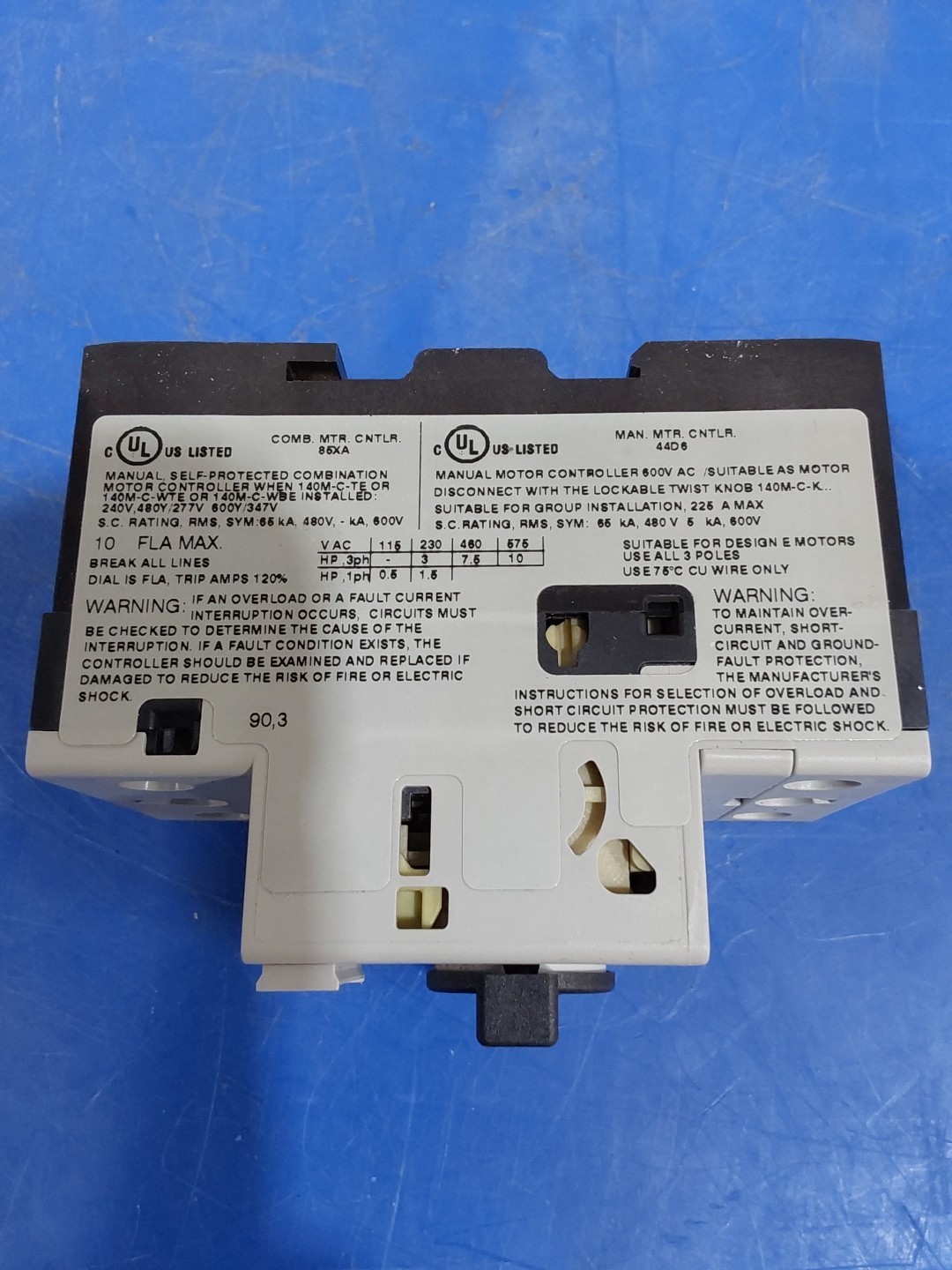 Allen-Bradley 140M-C2T-C10 Circuit Breaker, Ser B, 6.3-10A