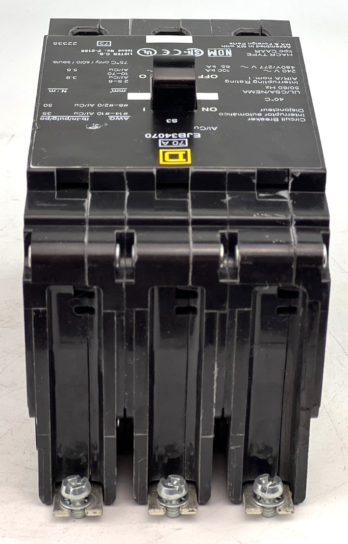 Square D EJB34070 70 Amp 3 Pole Circuit Breaker 480Y/277V 3P 70A — NIB Sealed