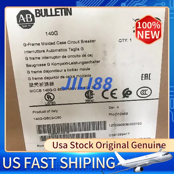 Brand New Allen-Bradley 140G-G6C3-C80 Circuit Breaker 80A 3-Pole 480V