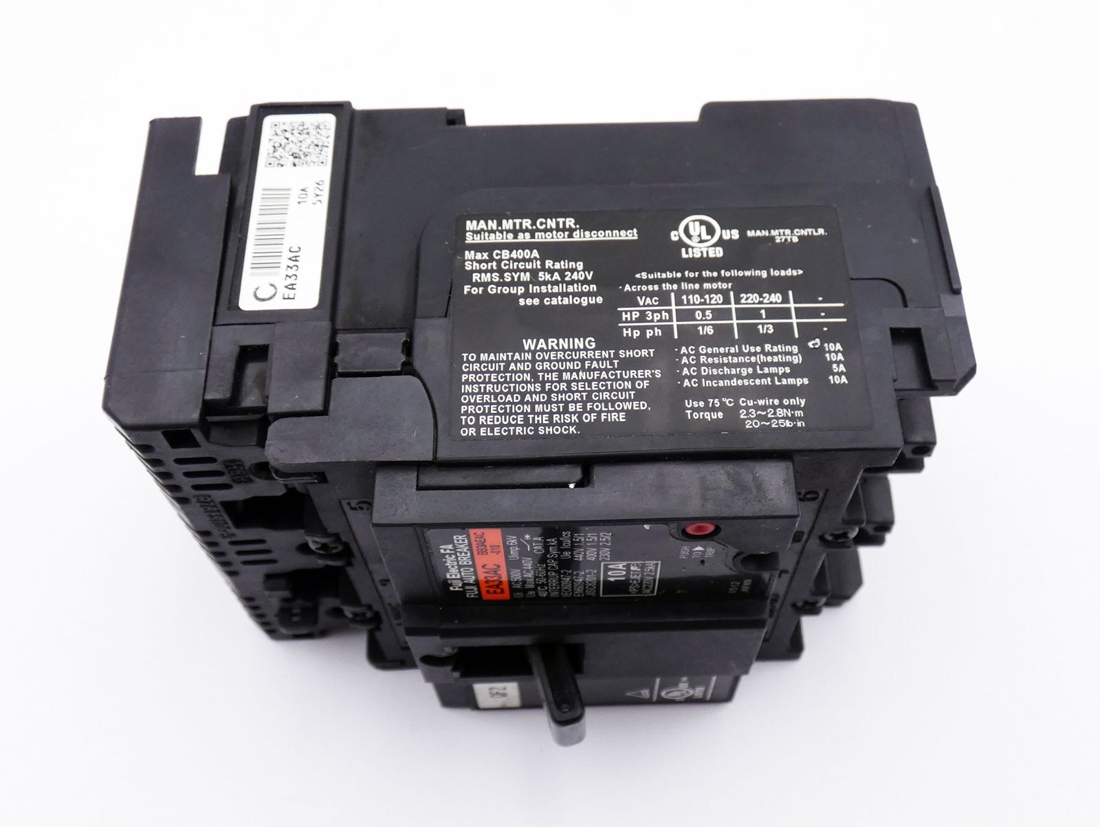 Fuji Electric FA EA33AC QF2 50-60Hz 10A AUTO BREAKER Circuit Breaker -used-