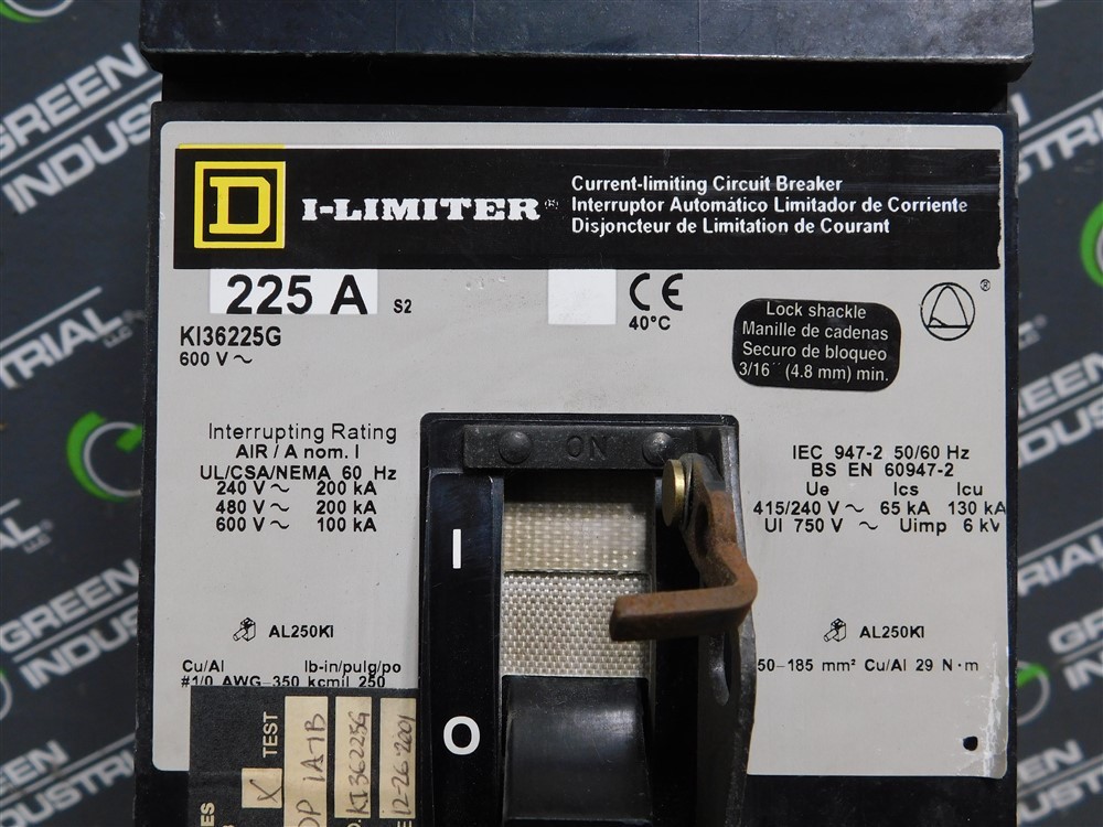 USED Square D KI36225G I-Limiter Circuit Breaker & GFM250KA Ground Fault Module