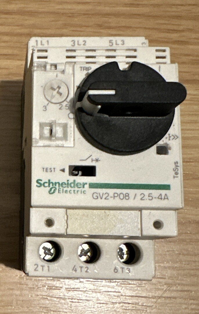 Schneider Electric GV2-P08 2.5-4A Circuit Breaker w/ GV2AF4 Combo Block