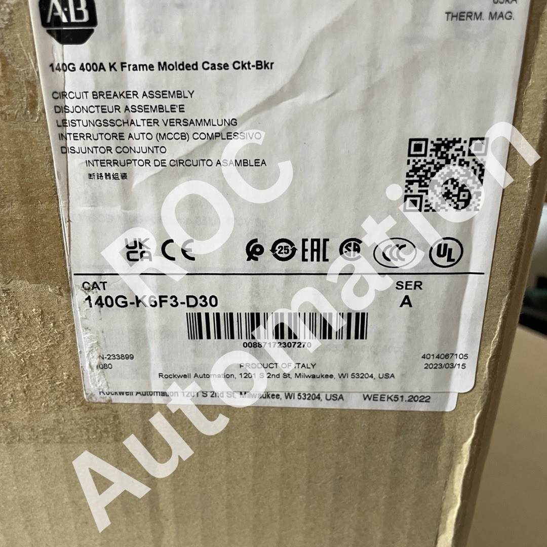 New Allen Bradley 140G-K6F3-D30 /A Molded Case Circuit Breaker 300A