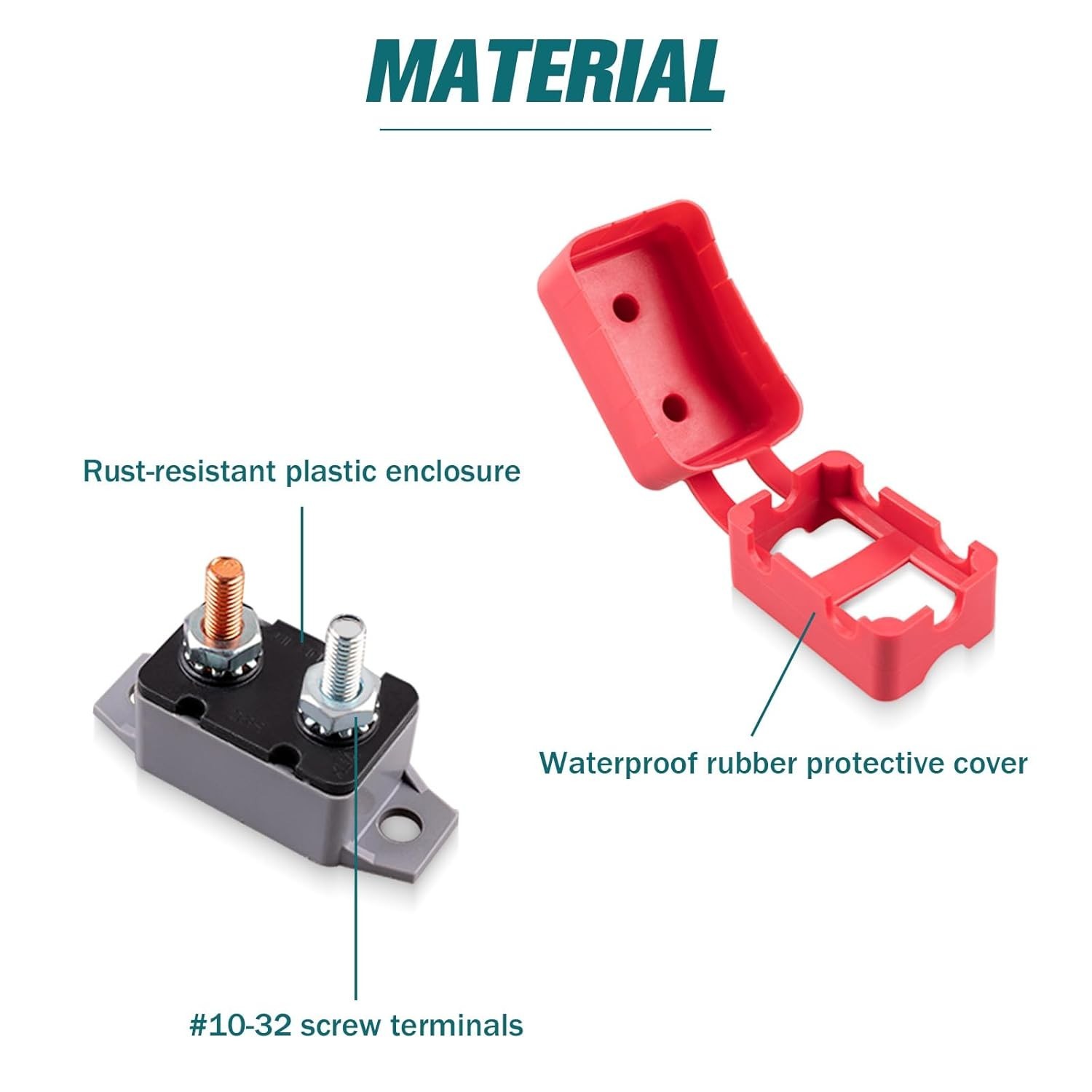 Durable 30 Amp Circuit Breaker with Auto Reset for Marine and Automotive Use