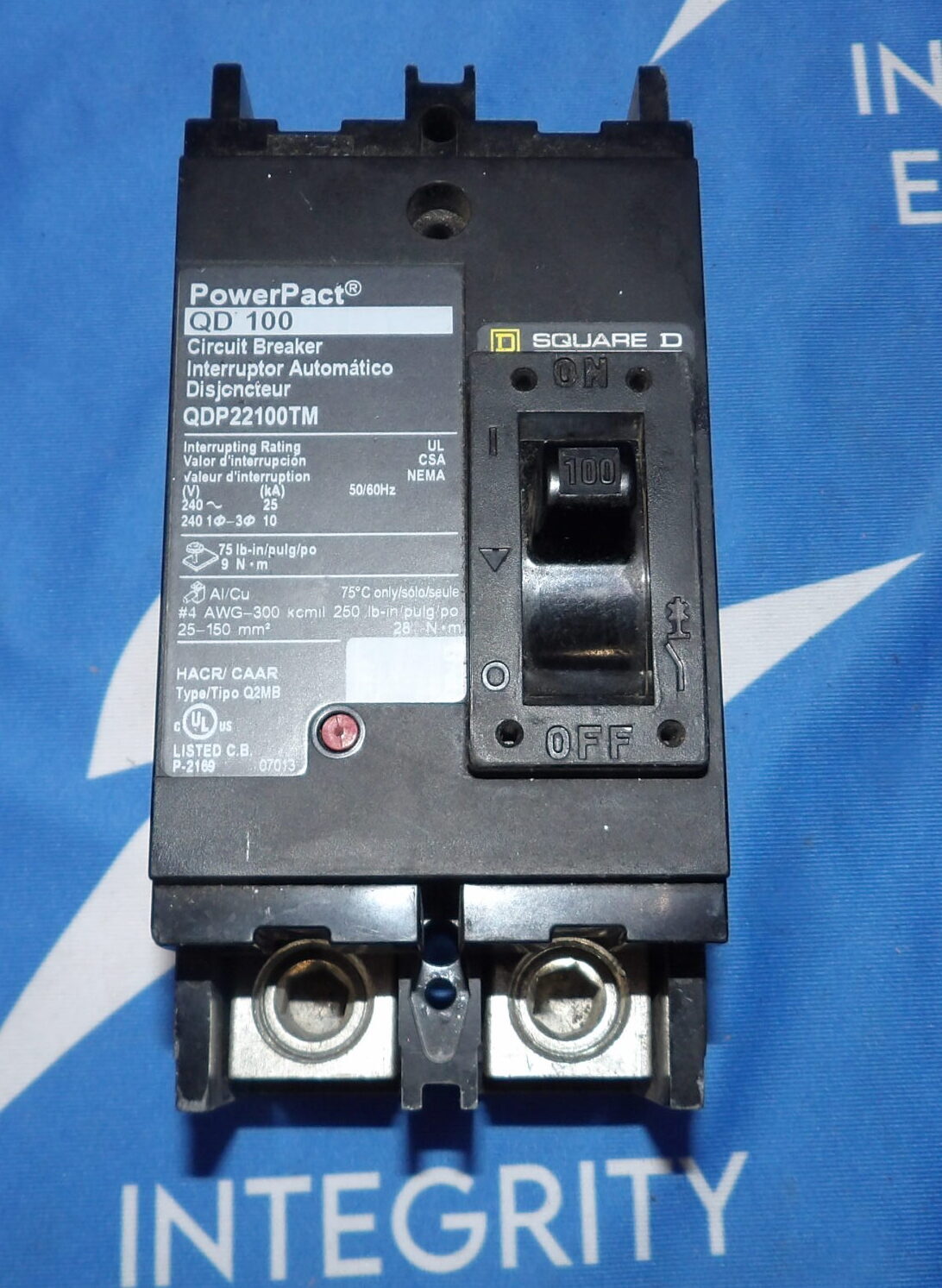 Square D Powerpact QD100 QDP22100TM 2 Pole 100A Circuit Breaker + 1 Year Warr…