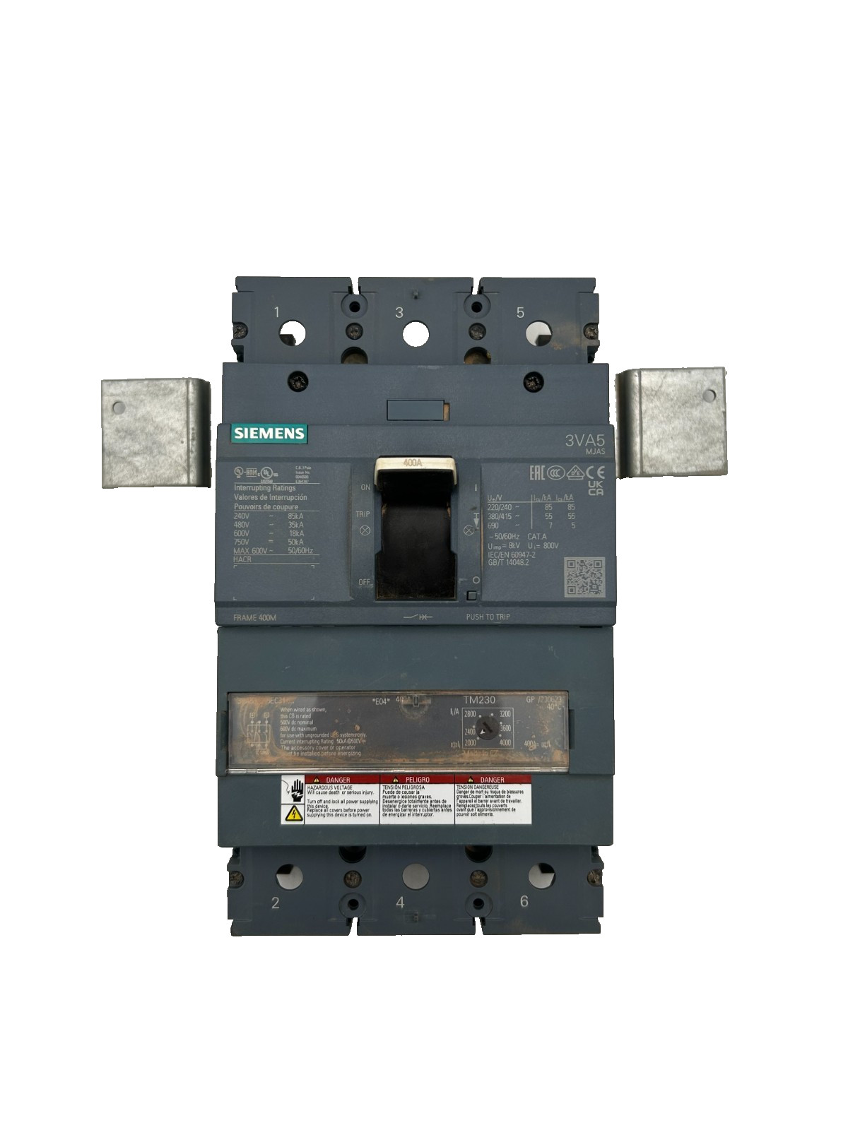 Siemens 3VA5340-5EC31-0AA0 Circuit Breaker 400A 3-Pole 600V