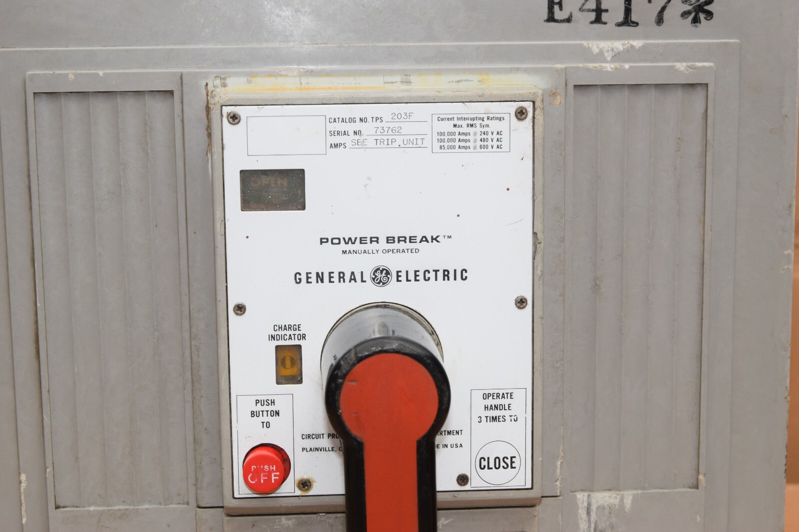GE TPS203F 2000A Power Break Circuit Breaker w/ 1600 Amp Trip General Electric