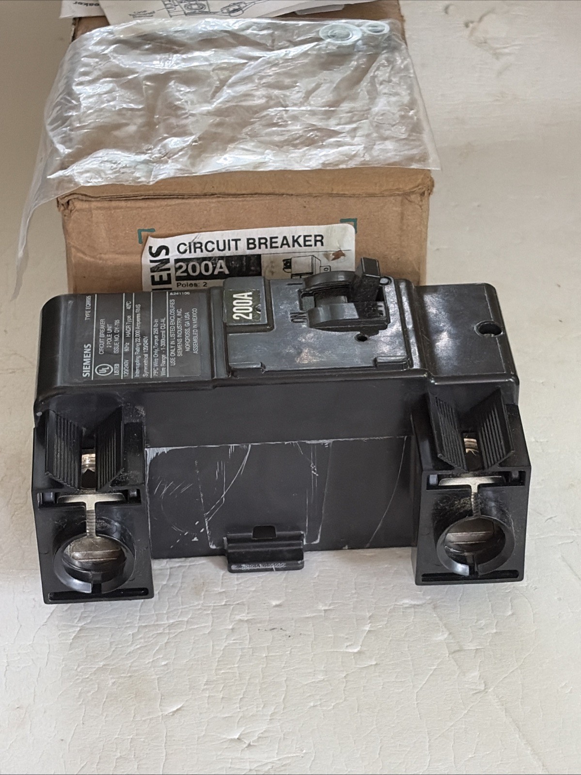 SIEMENS MBK200A, 200A Riser Main Breaker 2 poles 120/240V AC Type EQ 6695