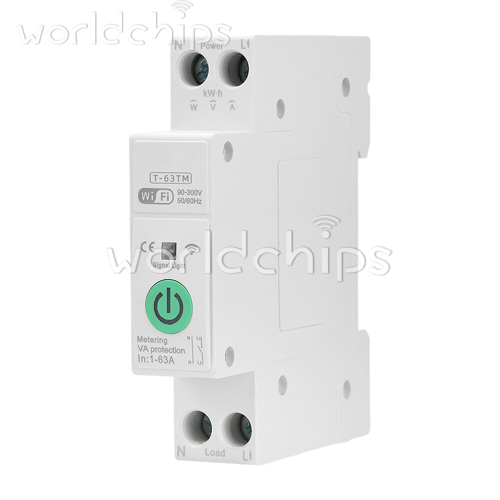 TUYA 63A WiFi Smart Circuit Breaker Over Current Under Voltage Protection Power