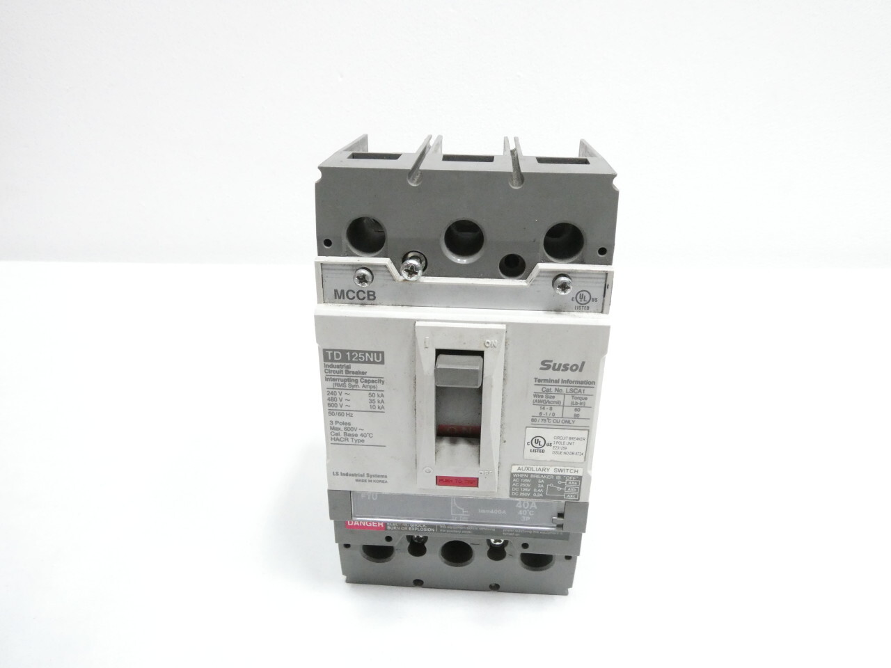 Ls Industrial Systems LSCA1 TD 125NU Circuit Breaker 3p 40a Amp 240/480/600v-ac