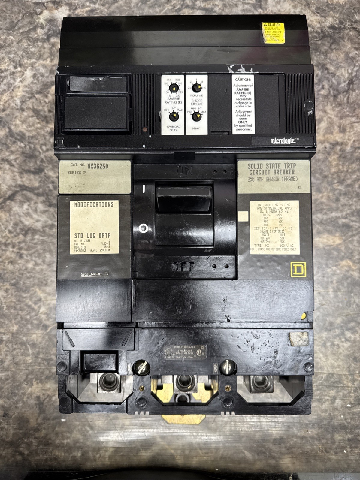 MX36250 Square D Solid State Trip Circuit Breaker 250A Sensor ARP040