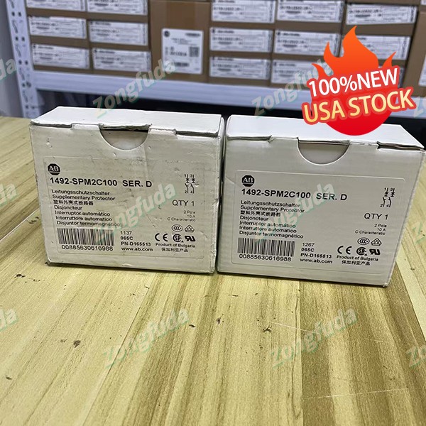 New Allen-Bradley 1492-SPM2C100 Industrial Low Voltage Protection Breaker