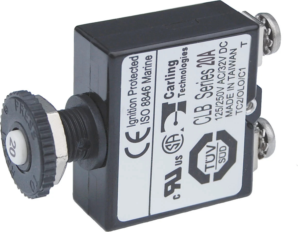 Blue Sea – 2134-BSS – Circuit Breaker Push Button ST 20A – (Pack of 1)