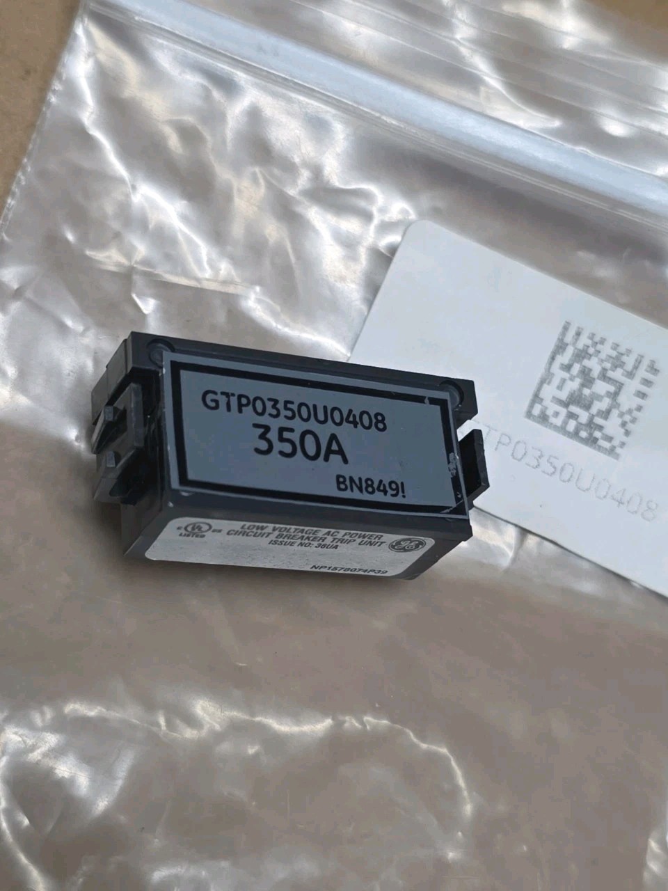 GE Spectra EntelliGuard TU GTP0350U0408 350amp circuit breaker Rating Plug
