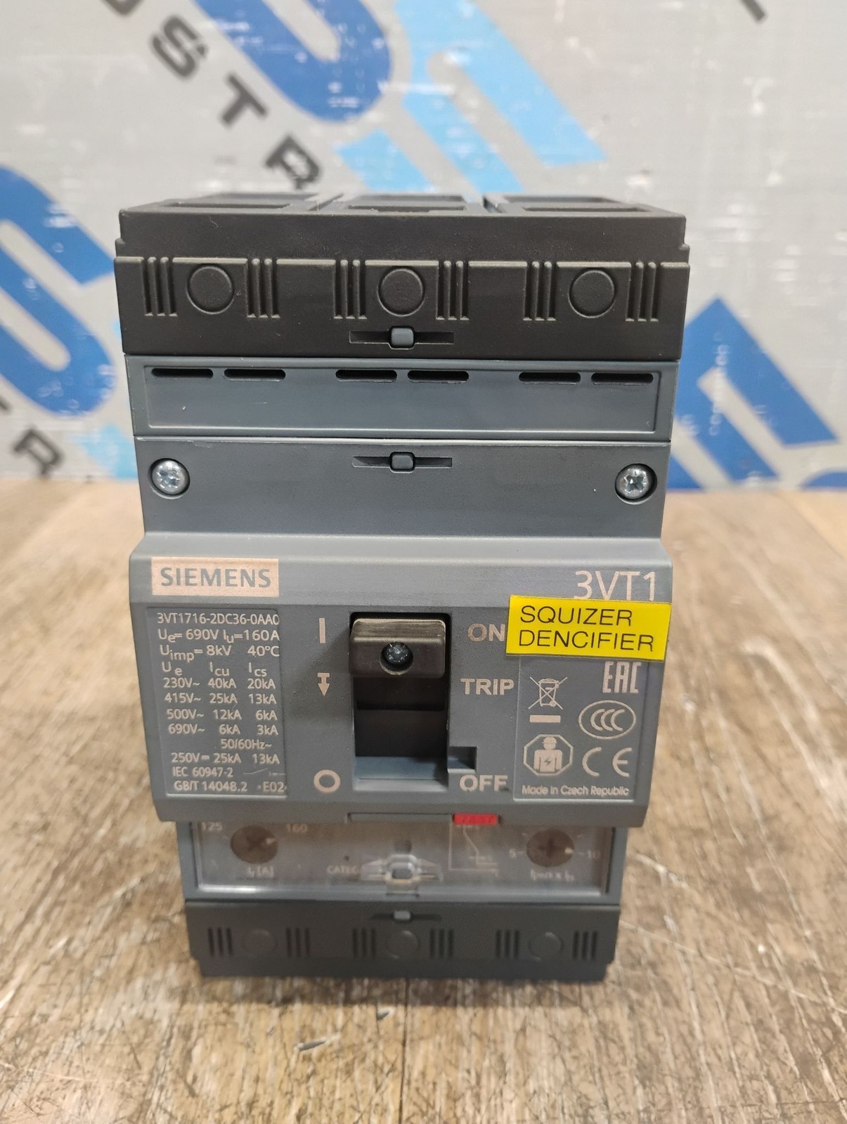 SIEMENS 3VT1716-2DC36-0AA0 160A CIRCUIT BREAKER