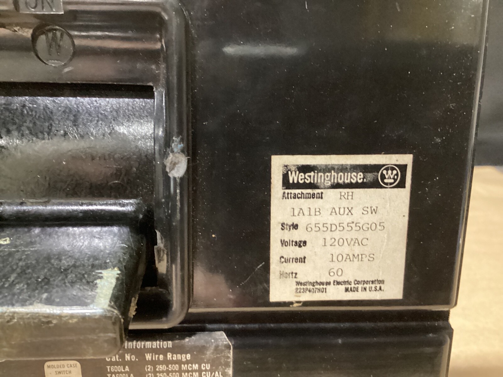 Westinghouse LA3600NW 600A 3P 600V Molded Case CIRCUIT BREAKER #112F131PR6*CO