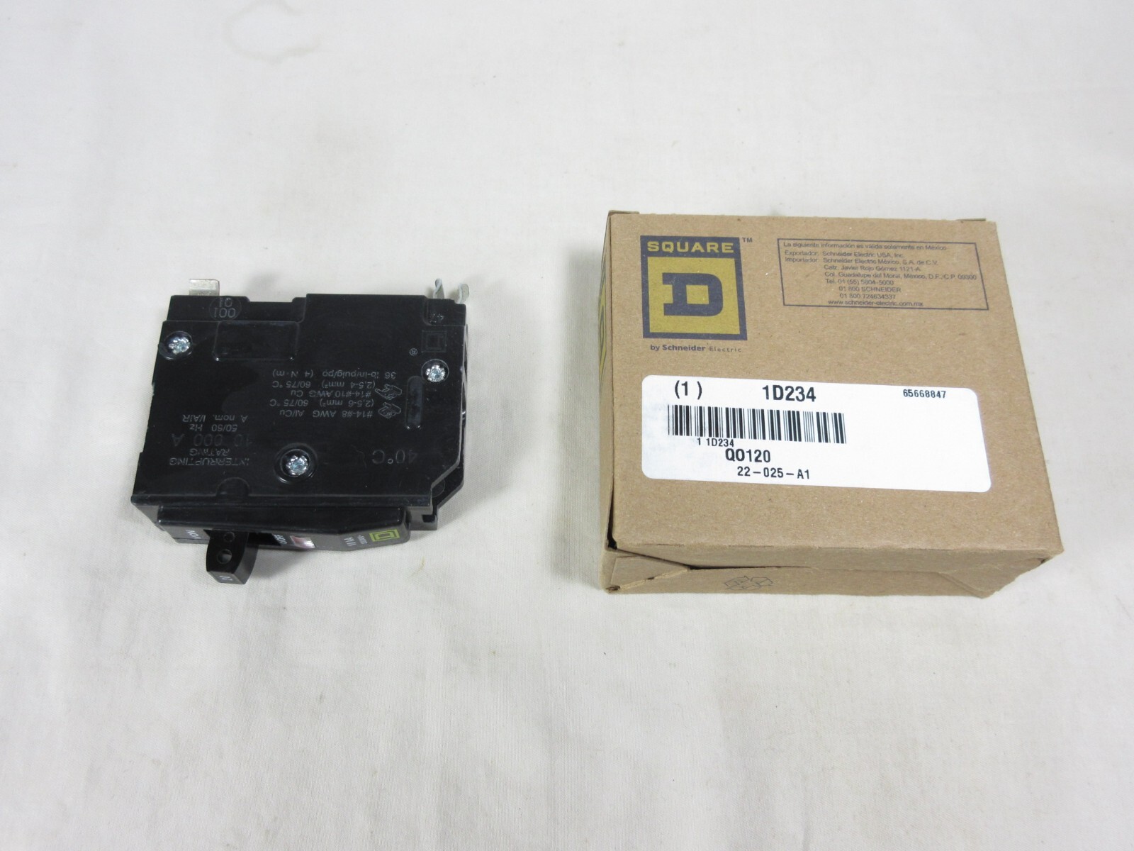 Lot of 4, Schneider, Square D, Circuit Breaker, QO120, 20 Amps, 120/240 VAC, New