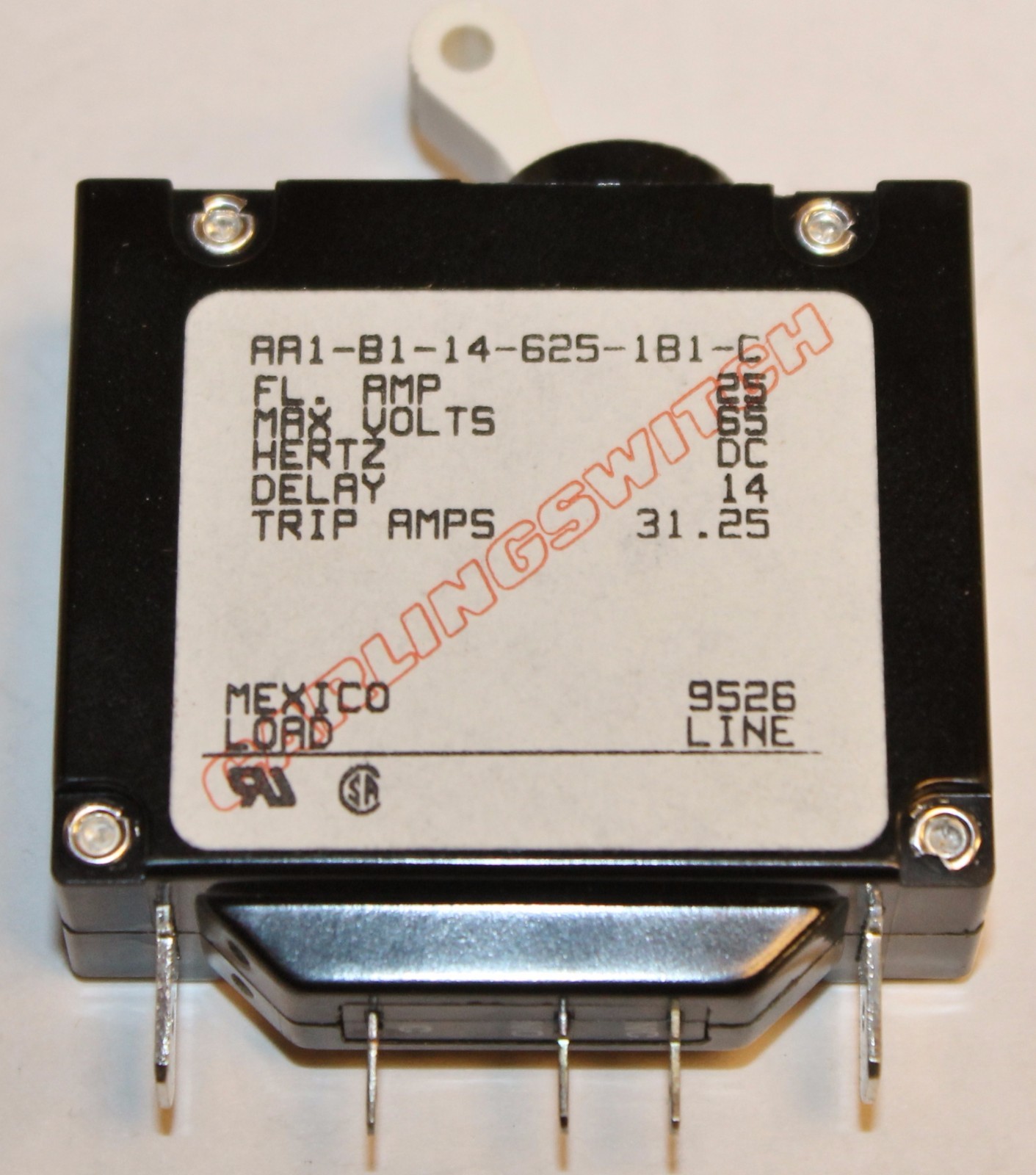 CARLINGSWITCH Breaker 25 Amp 65V AA1 B1 14 625 1B1 C