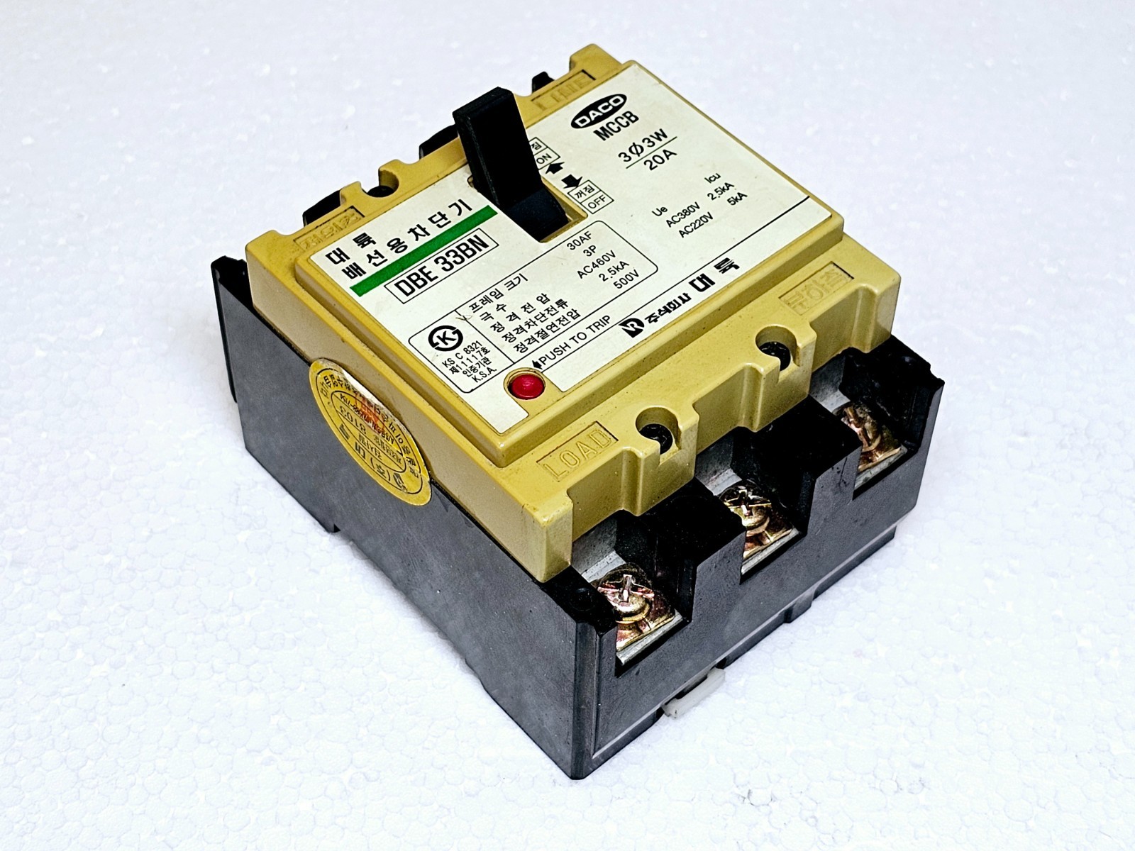 DACO MCCB DBE 33BN MOLDED CASE CIRCUIT BREAKER 303W 20A