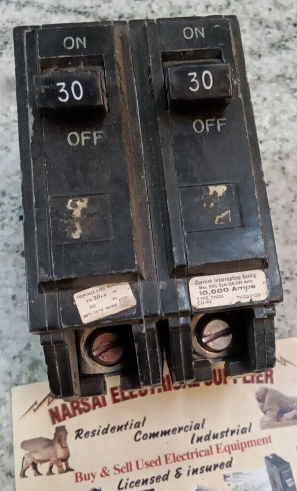 GE /BREAKER/THQB2130 /30A/2-POLE/120-240VA/GROVE/BOLT ON/THQB/MISS HAND/USE(L124
