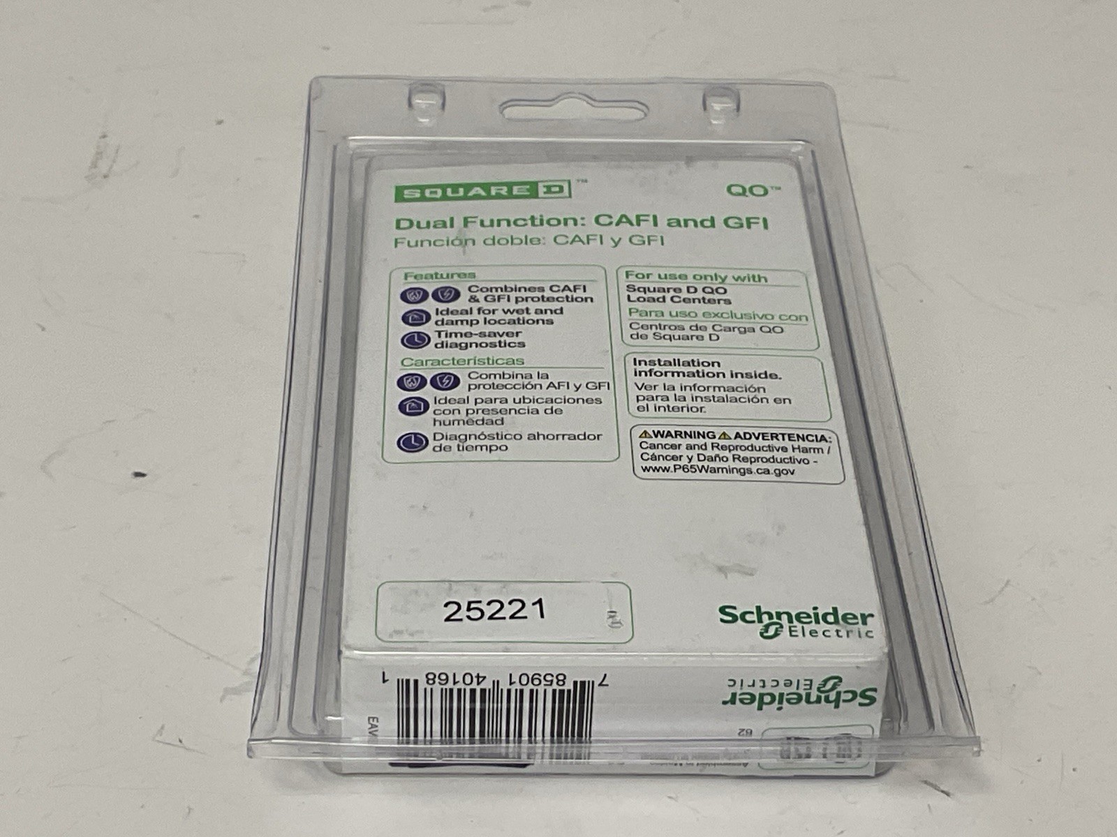 Schneider Square D QO120DFC 20 Amp Single-Pole Dual Function Circuit Breaker