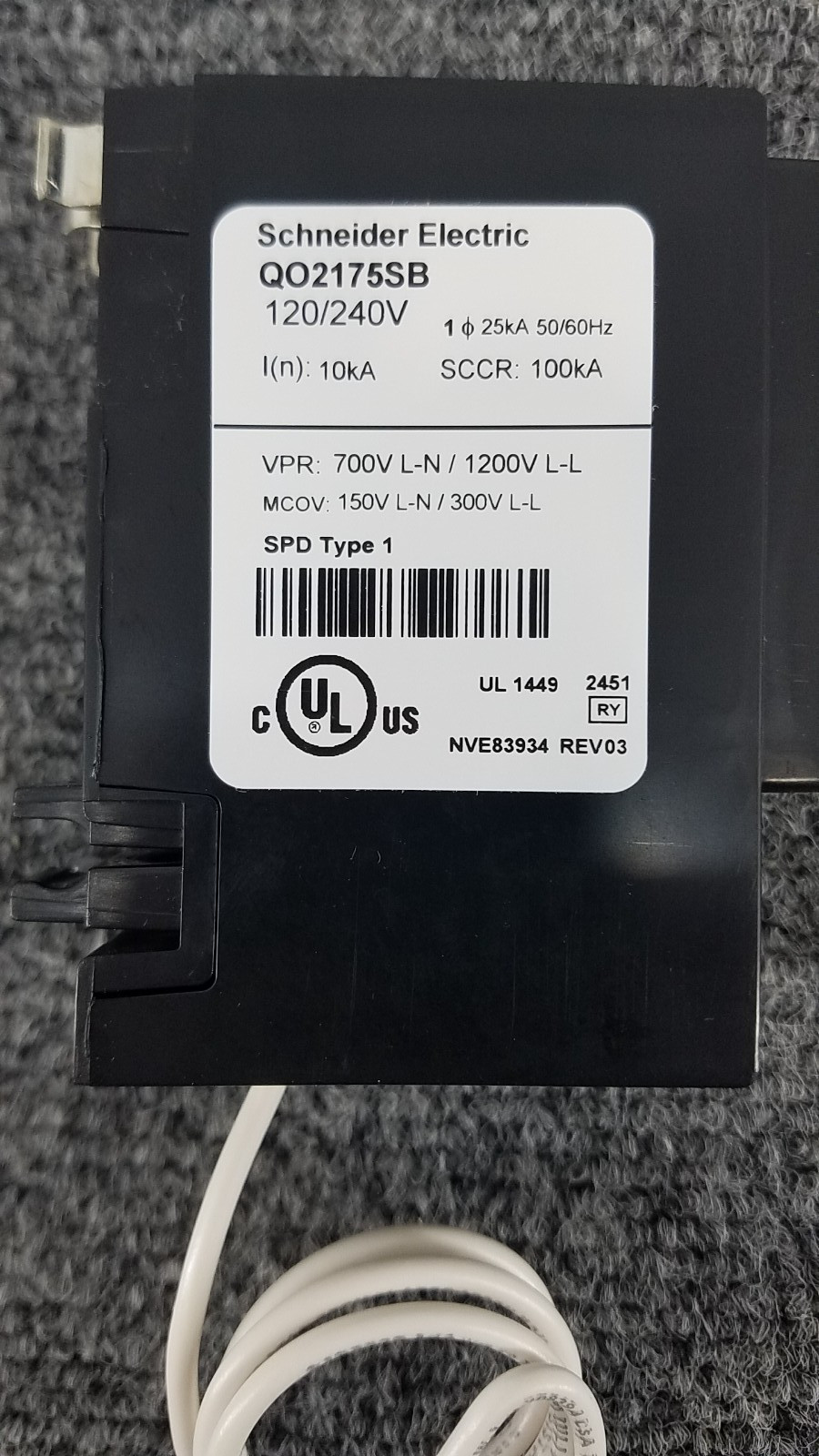 Square D by Schneider Electric SPD QO Surge Protective Device New #QO2175SB