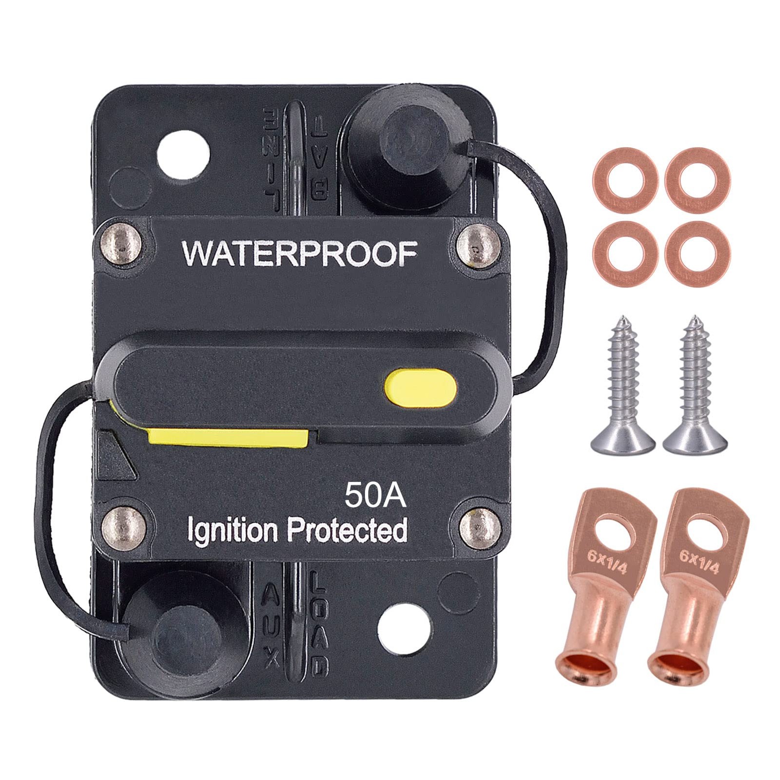 50 Amp Circuit Breaker with Manual Reset, DC 12V – 48V Circuit Protector for …